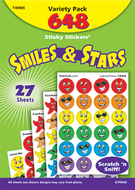Stinky stickers smiles stars 648/pk  jumbo acid-free variety pk