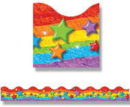 Rainbow & stars trimmers scalloped  edge 12/pk 2.25 x 39 total