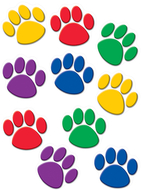 Accents colorful paw prints