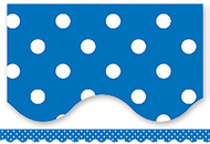 Blue mini polka dots border trim
