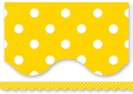 Yellow mini polka dots border trim