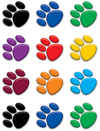 Colorful paw prints mini accents