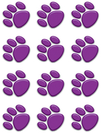 Purple paw prints mini accents