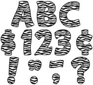 Zebra print funtastic font 4in  letters uppercase pack