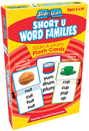 Vowels short u word families slide  & learn flash cards