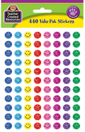 Mini happy faces sparkle stickers  valu-pak