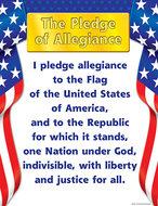 Pledge of allegiance chart 17x22
