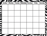 Zebra calendar chart