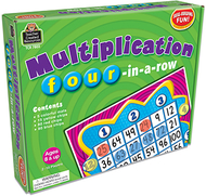 Multiplication four-in-a-row game