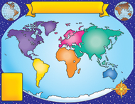 World map friendly chart 17x22