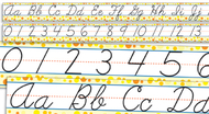 Standard cursive alphabet and  numbers 0-30