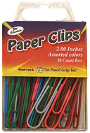Jumbo paper clip assorted colors  2.0 30 pc box