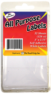 White all purpose 1 x 2.75 labels  128 ct clamshell