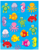 Sea life shape stickers 96pk