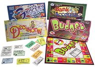 Set of all 4 games decisions budget  bank account grocery cart