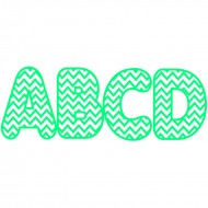 Turquoise chevron 2-3/4 in designer  magnetic letters