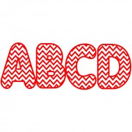 Red chevron 2-3/4 in designer  magnetic letters