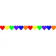 Multi color hearts border
