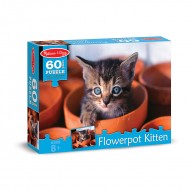 60 pc flowerpot kitten cardboard  jigsaw