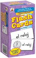Flash cards everyday words in  spanish photographic