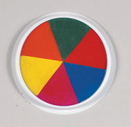 Jumbo circular washable 6-in-1 pads  rainbow yel red org blk blu & pnk