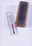 Stamp thermometer cellsius/  fahrenheit