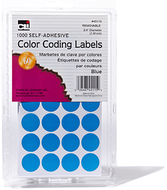 Color coding labels blue