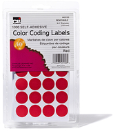 Color coding labels red