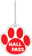 Red paw hall pass 4 x 4
