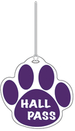 Purple paw hall pass 4 x 4