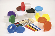 Paint cups & brushes set 10 cups w/  10 color coordinated brushes