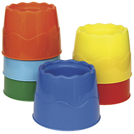 Stackable 6/set water pots assorted  colors 4.5 x 3.5