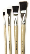 Black bristle easel brush 6-set  1/2 w x 1 l