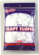 Craft fluffs white 100/pk