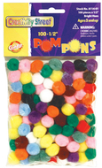 Pom pons assorted 1/2 inch
