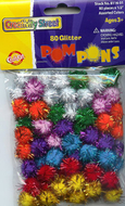 Glitter pom poms bag of 80 1/2 in
