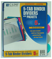 5 tab poly index dividers with  slant pocket assorted 5 stand tab