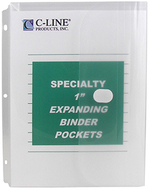 Binder pocket velcro closure 10pk  specialty binderpocket clear