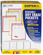 Reusable dry erase pockets 25/box