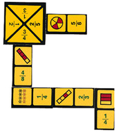 Fraction dominoes game