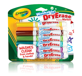Picture of Crayola 12 color set dry erase  washable markers