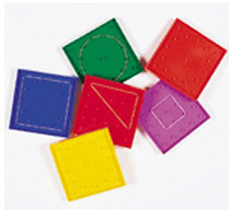 Picture of Geoboard double-sided rainbow 6-pk  5 x 5 plastic 5 6 colors