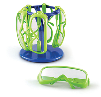 Picture of Primary science safety glasses 6  set in a stand