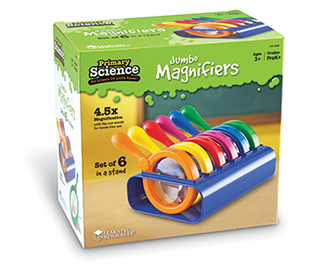 Picture of Primary science jumbo magnifiers  set of 6 in a stand