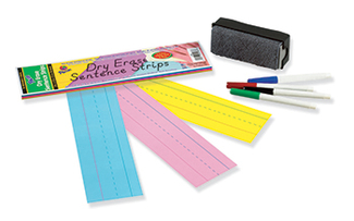 Picture of Dry erase sentence strips assorted  3 x 12