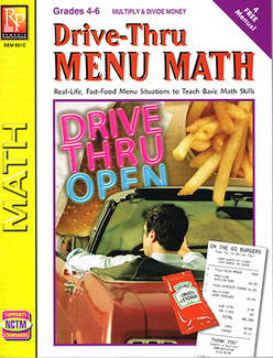 Picture of Drive thru menu math multiply &  divide money