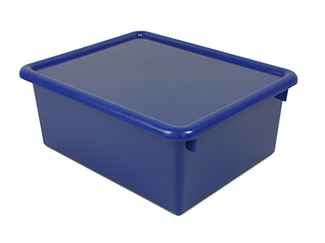 Picture of Stowaway blue letter box with lid  13 x 10-1/2 x 5