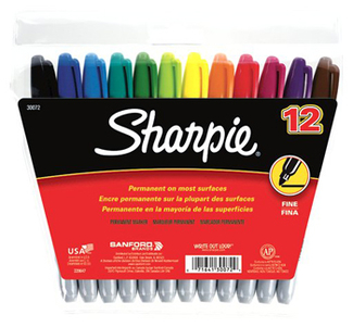Picture of Sanford sharpie fine 12-color set  markers felt point