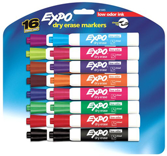 Picture of Expo lowodor dry erase 16 color  set markers