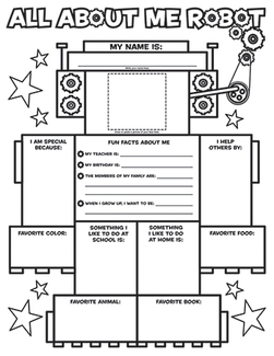 Picture of All about me robot graphic  organizer posters